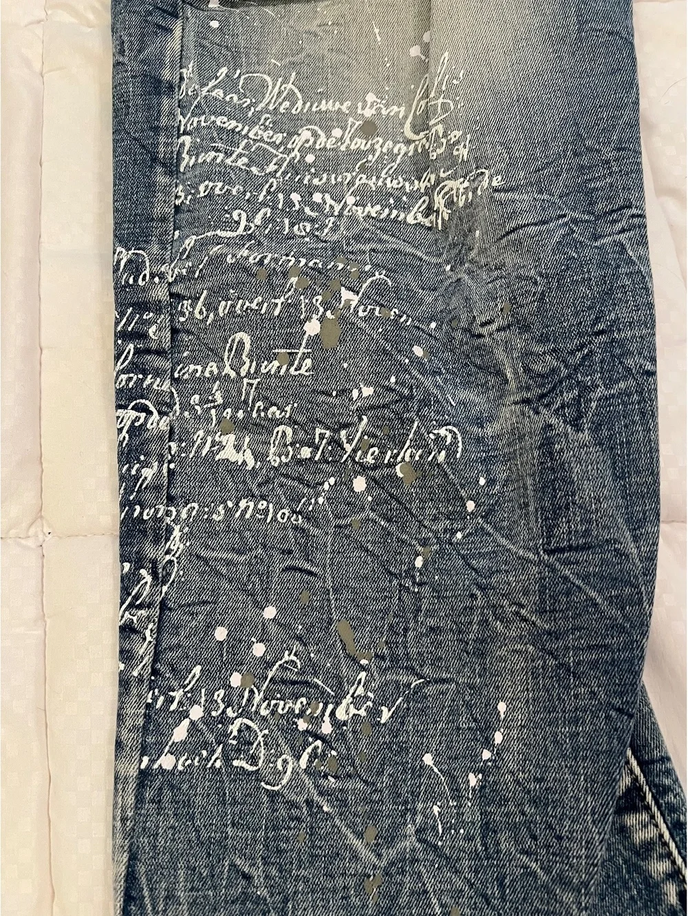 NEW Y2K Smoke Rise 48”x32” distressed jeans graffiti writing